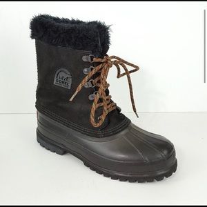 {Sorel} Black Lace-Up Mid-Calf Winter Boots 9